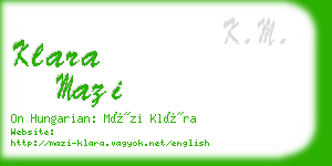 klara mazi business card